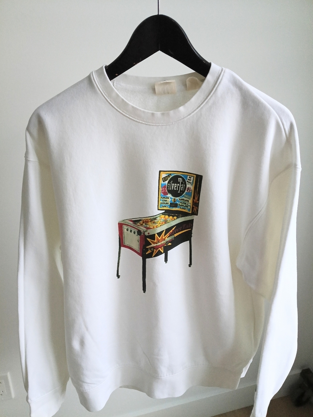 Levi’s SilverTab Pinball Machine Graphic Sweatshirt Medium White Crewneck - Picture 6 of 9